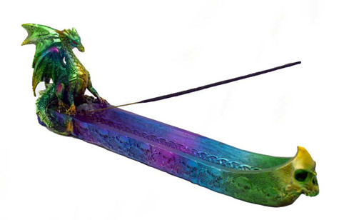12" Multi-Colored Dragon Incense Burner