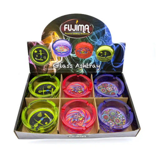 6ct 3.5in Glass Ashtrays Display - Trippy Vibes