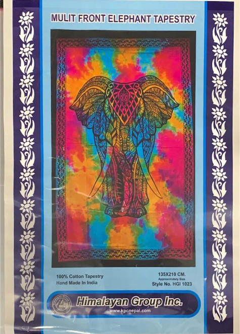 Medium Trunk Elephant Tapestry - 54in x 86in