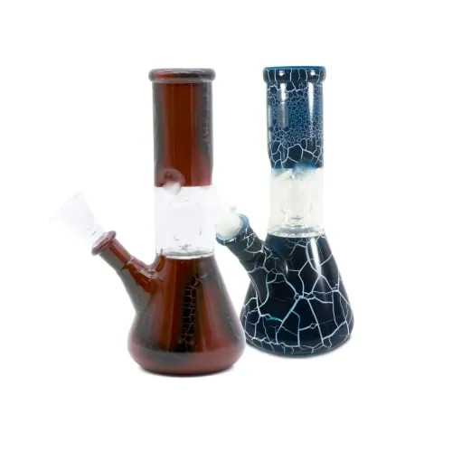 8" Crackle Style Mini Beaker - Colors Vary