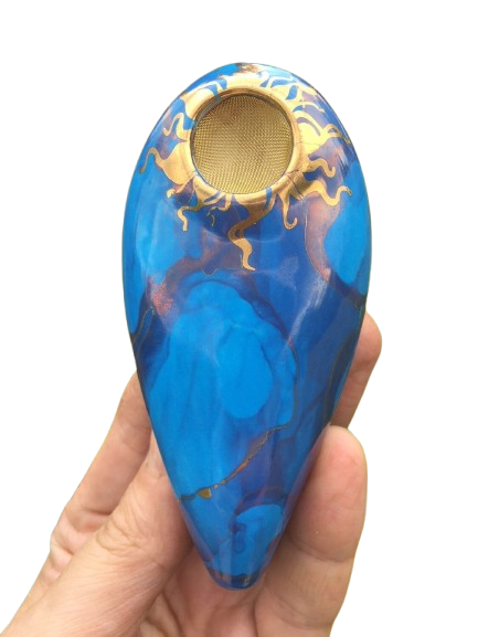 Porcelain Gold Goddess - Turquoise/Purple