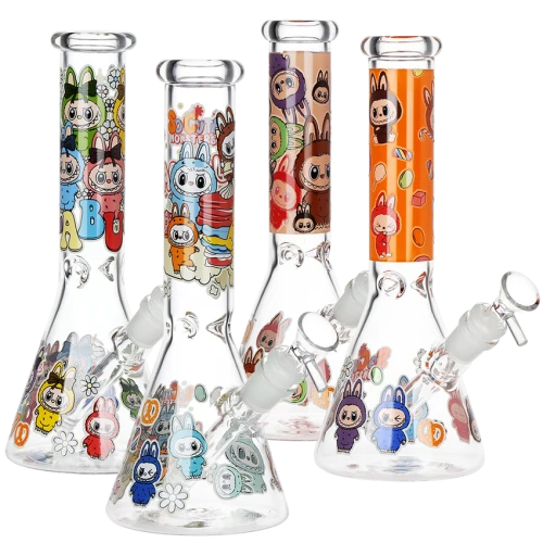 Funny Animal Beaker Glass Water Pipe - 9.75" / 14mm F / Designs Vary