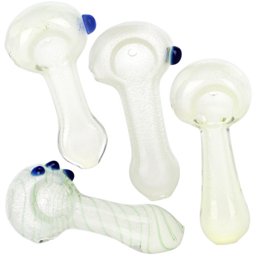 4ct Glowing Spectrals Glass Spoon Pipe Assortment Bundle - 3.5" / Assorted Colors