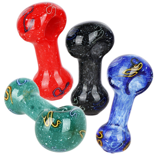 4ct Frit Fusion Glass Spoon Pipe Assortment Bundle - 3" / Assorted Colors