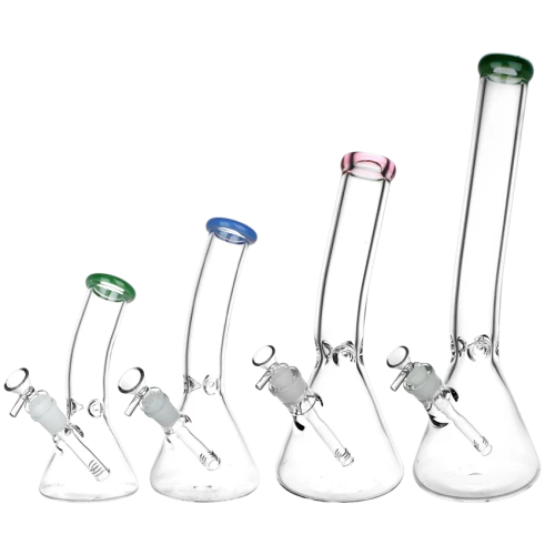 SeshGear Classic Bent Neck Beaker Glass Water Pipe  14mm F / Colors Vary