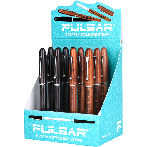 12ct Pulsar Wood Pen Quartz Dab Straw Display - 5.75"