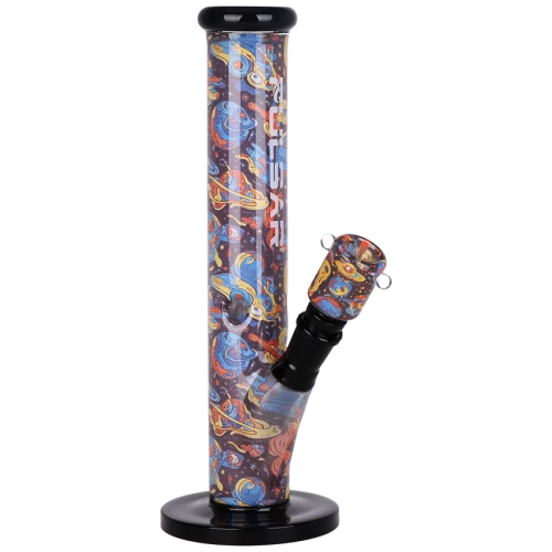 Pulsar Inside Print Straight Tube Water Pipe & Matching Bowl - Weird Space / 11.25" / 14mm F