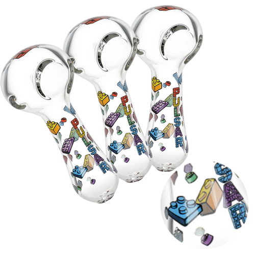3ct Pulsar Building Blocks Glass Spoon Pipe Bundle- 4.5"