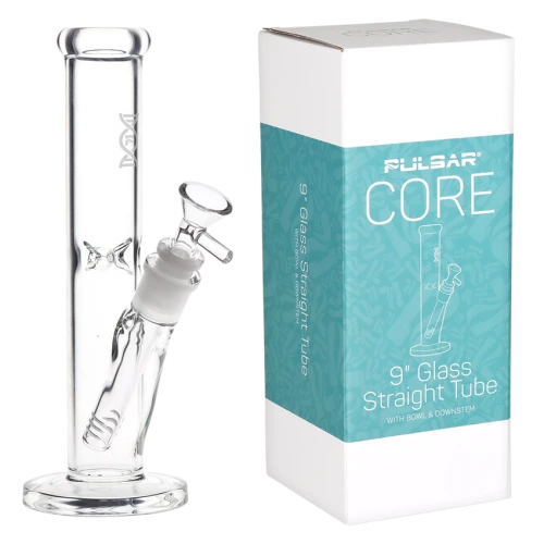 Pulsar CORE Straight Tube Glass Water Pipe - 9" / 14mm F