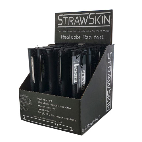 25ct StrawSkin Vapor Straw & Silicone Container Display - Black