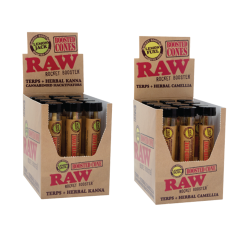 12ct RAW Rocket Booster Terpenes Cones Display