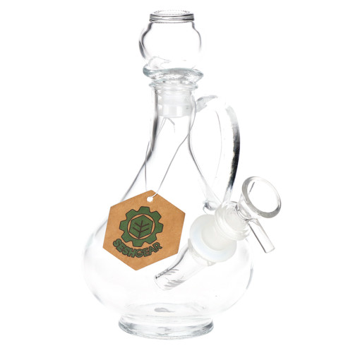 SeshGear Rounded Vintage Glass Water Pipe - 7.75" / 14mm F / Clear