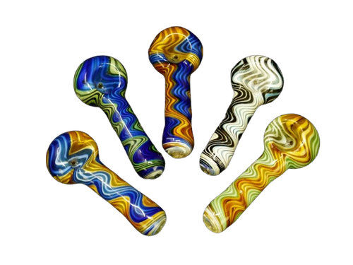 4ct Swirling Wig Wag Hand Pipes Bundle- 3.75"
