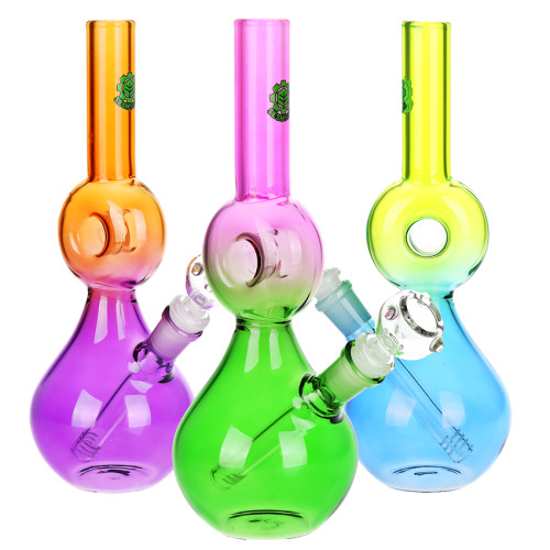 3ct SeshGear Donut Ombre Glass Water Pipe Bundle - 10.5" / 14mm / Assorted Colors