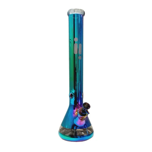 Infyniti 18" Beaker w/ Ice Pinch - Chrome Finish - Dark Green Sunshine