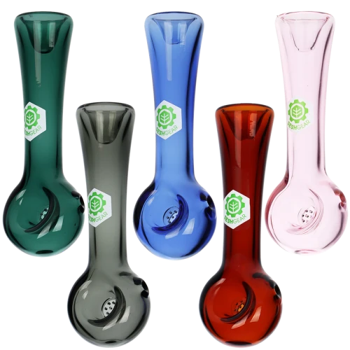 5ct SeshGear Honeycomb Glass Spoon Pipe Bundle - 4.25" / Assorted Colors