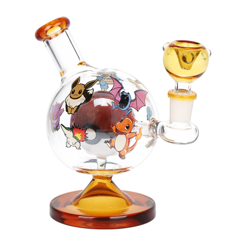 Playful Creatures Ball Glass Water Pipe - 6" / 14mm F