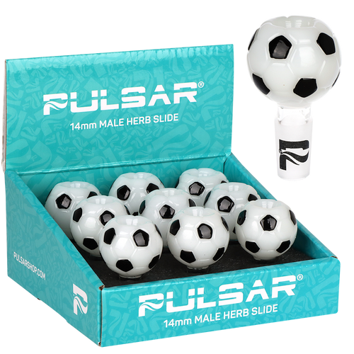 9ct Pulsar Soccer Celebration Glass Herb Slide Display - 14mm M