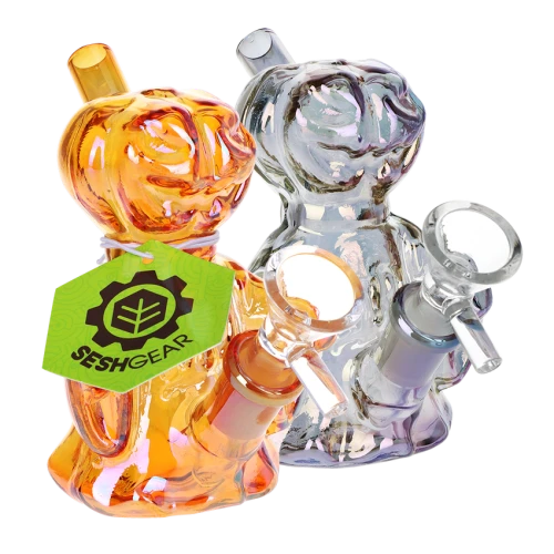 4ct SeshGear Jack-O-Lantern Ghost Glass Bubbler - 4" / Assorted Colors