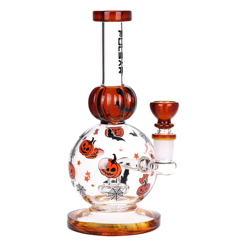 Pulsar Crazy Pumpkins Glass Water Pipe - 8" / 14mm F