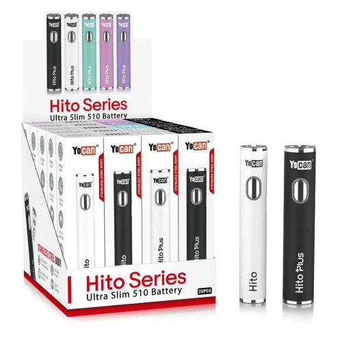 20ct Yocan Hito & Hito Plus 510 Stick Batteries  Display - 260mAh / 500mAh / Assorted