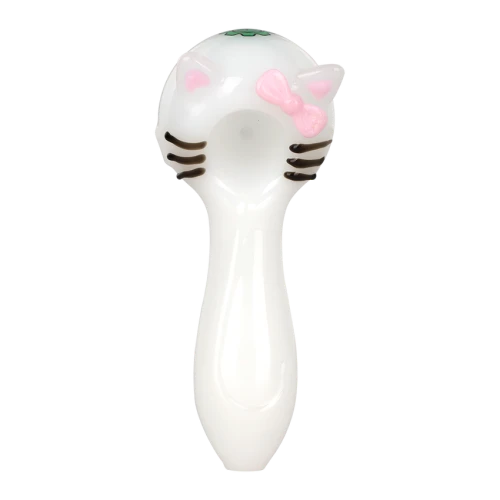 SeshGear Cute Kitty Glass Spoon Pipe - 4"