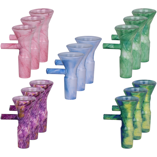 15ct Marbled Herb Slides Bundle - 14mm M / Assorted Colors