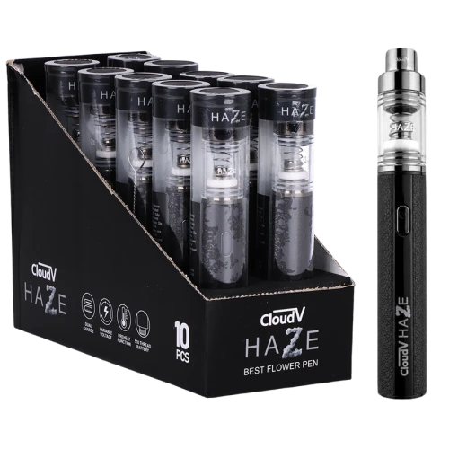 10ct Cloud V Haze Flower Pen Display - 650mAh / Black