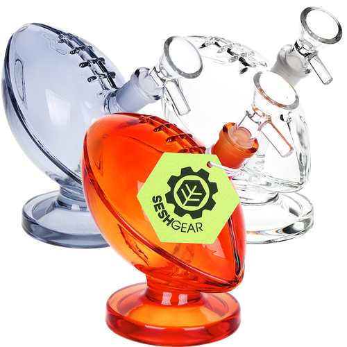 3ct SeshGear Foot Ballers Glass Water Pipe Bundle - 4.5" / 14mm F / Clear, Amber, Smoke