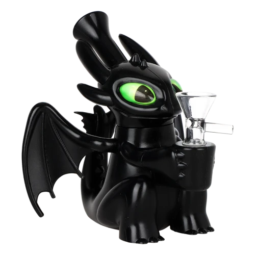 Baby Dragon Silicone Water Pipe w Glass Bowl - 5.25" / 14mm F