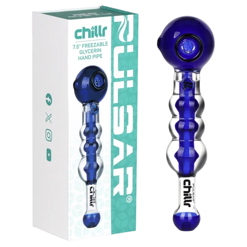 Pulsar Chillr Glycerin Glass Hand Pipe - 7.5" / Blue
