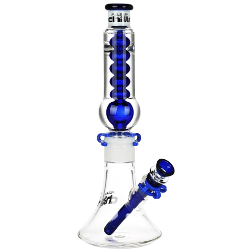 Pulsar Chillr Glycerin Beaker Glass Water Pipe - 13" / 14mm F / Blue