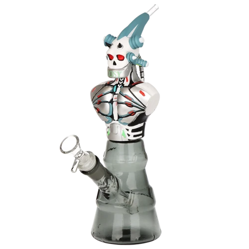 Mechanical Skeleton Glass & Vinyl Water Pipe - 10.5" / 14mm F