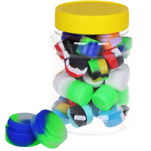 40ct  Classic Swirl Silicone Container Jar- 2ml / Assorted Colors