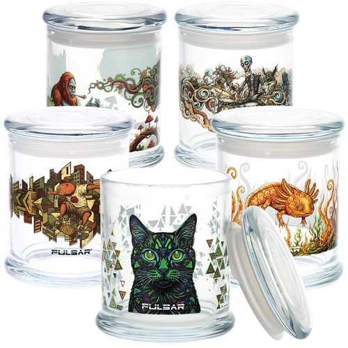 Pulsar Pop Top Glass Jar -  4.5" x 3.9" / Large