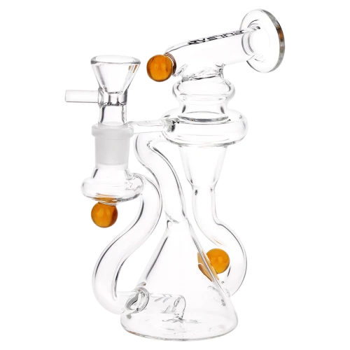 Pulsar Marble Scope Recycler Glass Water Pipe - 6" / 14mm F
