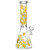 Glow Mushroom Beaker Water Pipe - 10"/14mm F/Clrs Vry