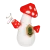 Aware Amanita Silicone Water Pipe - 6.5"/14mm F