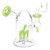 Pulsar Bioluminescence Shroom Perc Mini Glass Dab Rig - 5" / 14mm F / Colors Vary