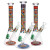 SeshGear Icon Blocks Pattern Beaker Glass Water Pipe - 10" / 14mm F / Colors Vary