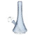 Sleek Art Deco Mini Glass Beaker Water Pipe - 5.5" / 10mm F / Colors Vary