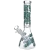 420 Clouds Glow In The Dark Beaker Glass Water Pipe - 10" / 14mm F / Colors Vary