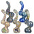 10ct Classic Fritted Assortment Glass Sherlock Bubblers Bundle - 4.5" - 5.25"