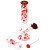 Pulsar Valentine's Hearts n Roses Glass Beaker Water Pipe & Hand Pipe Set - 10" / 14mm F