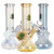 SeshGear Double Bubble Electroplated Glass Water Pipe - 8" / 14mm F / Colors Vary
