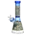 Mushroom Melange Etched Beaker Glass Water Pipe - 9" / 14mm F / Colors Vary