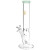 Gold Hemp Leaf Straight Tube Water Pipe - 12" / 14mm F / Colors Vary