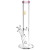 Gold Hemp Leaf Straight Tube Water Pipe - 12" / 14mm F / Colors Vary