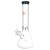 Gold Hemp Leaf Glass Beaker Water Pipe - 14mm F / Colors Vary