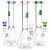 3ct SeshGear Beaker Glass Water Pipe Bundle - 10" / 14mm F / Assorted Colors